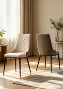 VENISE high-back imitation leather two-tone dining chair
