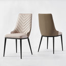 VENISE high-back imitation leather two-tone dining chair