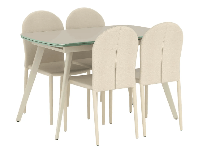 ALLY-R 玻璃伸縮餐枱 + AMOS 4餐椅組合 - Spazio Plus 多維家居