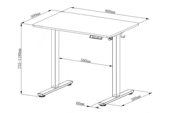 MILANO mini electric lift table (80cm wide)