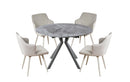 CHERYL Sintered Stone Transformable Dining Table  + VINO 4 dining chair combination 