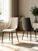 VENISE high-back imitation leather two-tone dining chair