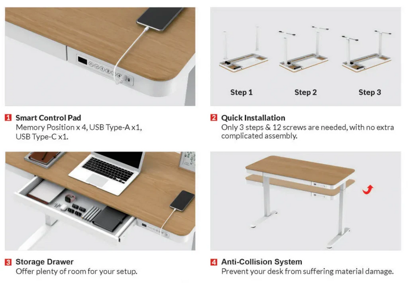 FlexiSpot E9W Woodee 電動升降桌 (120cm寬)