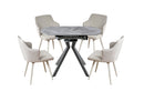 CHERYL Sintered Stone Transformable Dining Table  + VINO 4 dining chair combination 