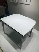 Camie tempered glass retractable dining table