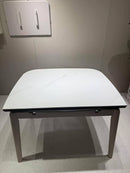 Camie tempered glass retractable dining table