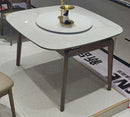 Camie tempered glass retractable dining table
