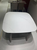 Camie tempered glass retractable dining table