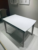 Camie tempered glass retractable dining table
