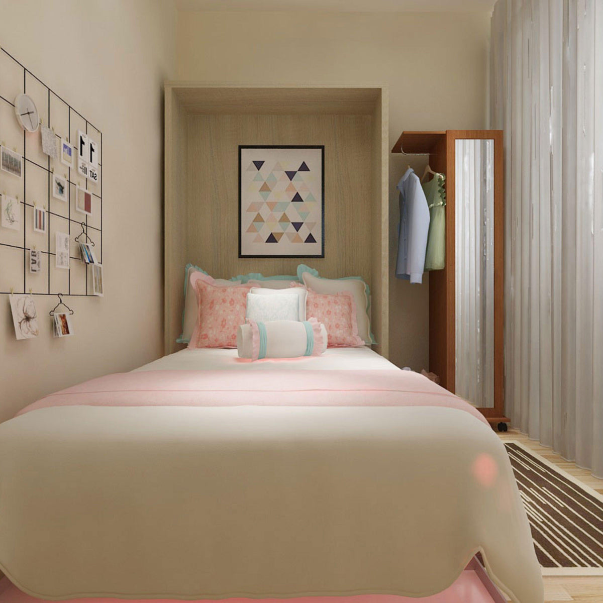 DAZZO 0.9m Murphy Wall Bed with Integrated Desk